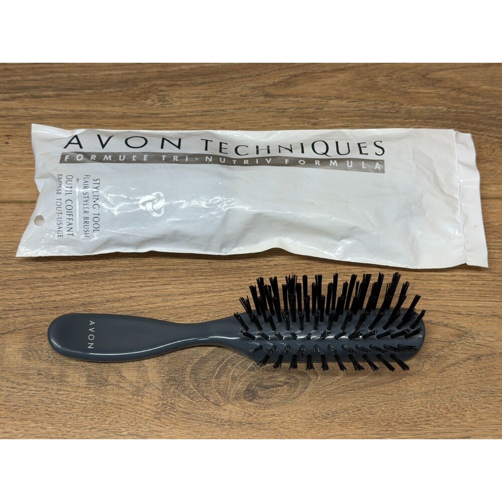 Vintage 1998 Avon Techniques Flair Styler Brush Styling Tool Gray - New Sealed